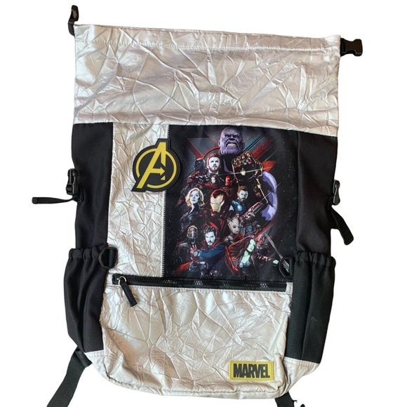 Disney Marvel's Avengers Infinity War Silver Black Backpack Thor Hulk Iron Man - Picture 5 of 7